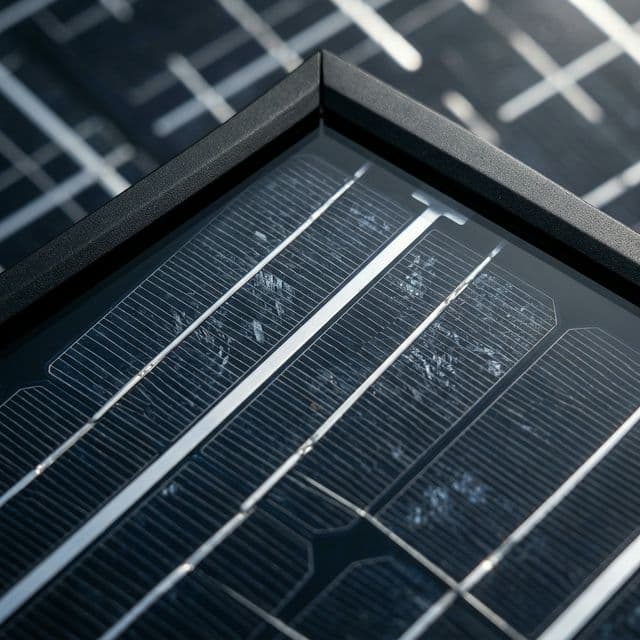 A single Renogy 100W monocrystalline panel showing the high-density grid lines and rugged silver frame.