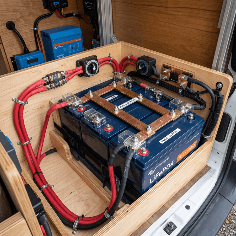 Sizing & Optimizing Solar Battery Storage for Camper Vans